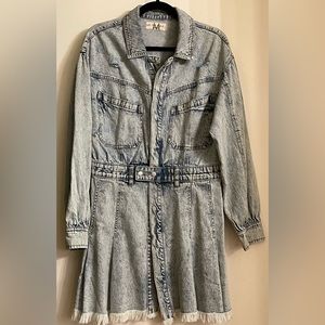 Free people chain of command Denim mini dress M